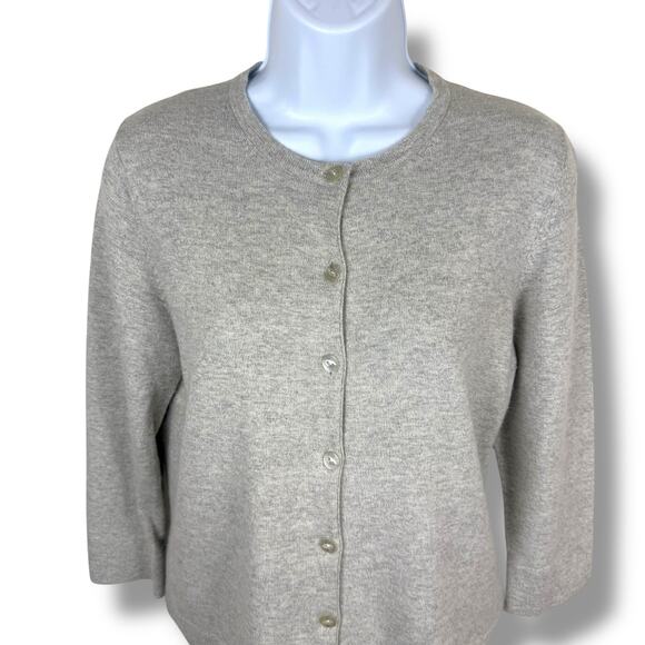 Marks Spencer Sweater Womens 10 Gray Little Cardigan Button Circle Neck Coastal - Picture 2 of 11
